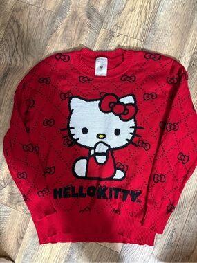 Hello Kitty Red Knit Pullover Sweater